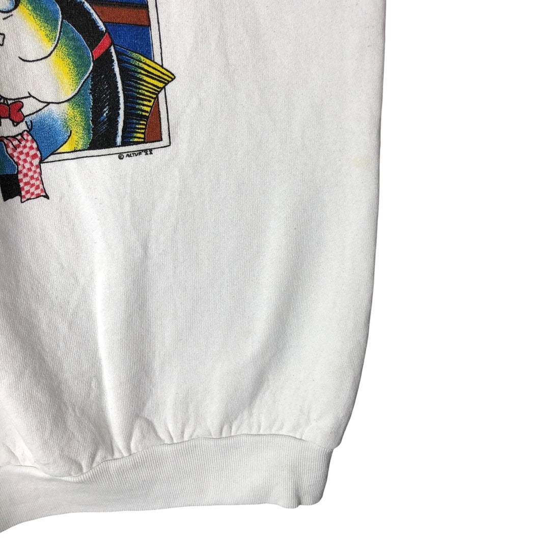 Vintage 90'S Fruit of the Loom Fish Print Advertising Sweatshirt, Made in USA, Men's XL cotton white type Vintage Second Hand