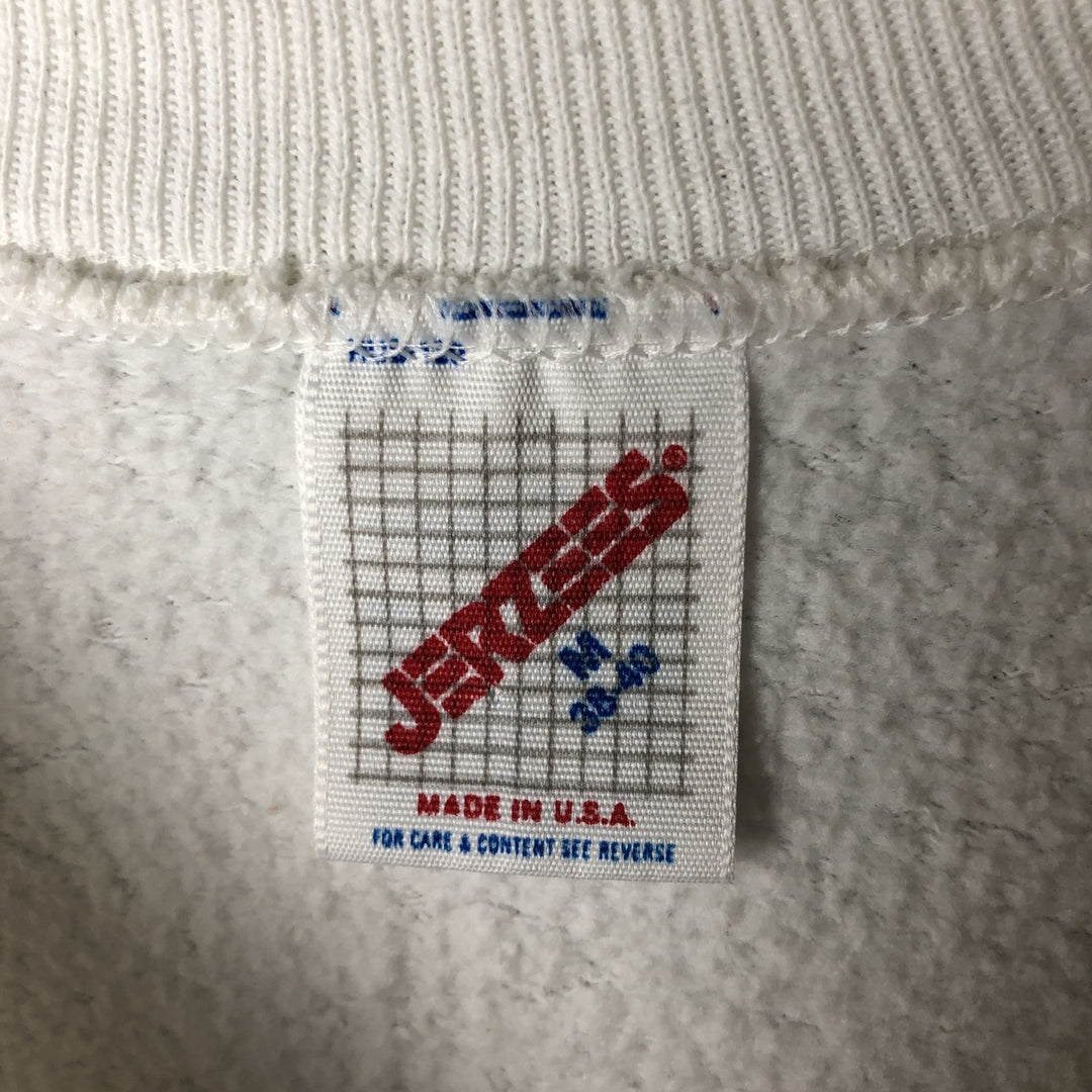 Vintage 90'S Jerzees message print sweatshirt, made in the USA, size M, men's cotton white type Vintage Second Hand