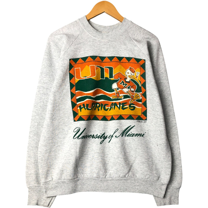 90'S Fruit of the Loom College Character Sweatshirt, Made in USA, Men's Size XL, Vintage cotton pale white type Vintage Second Hand