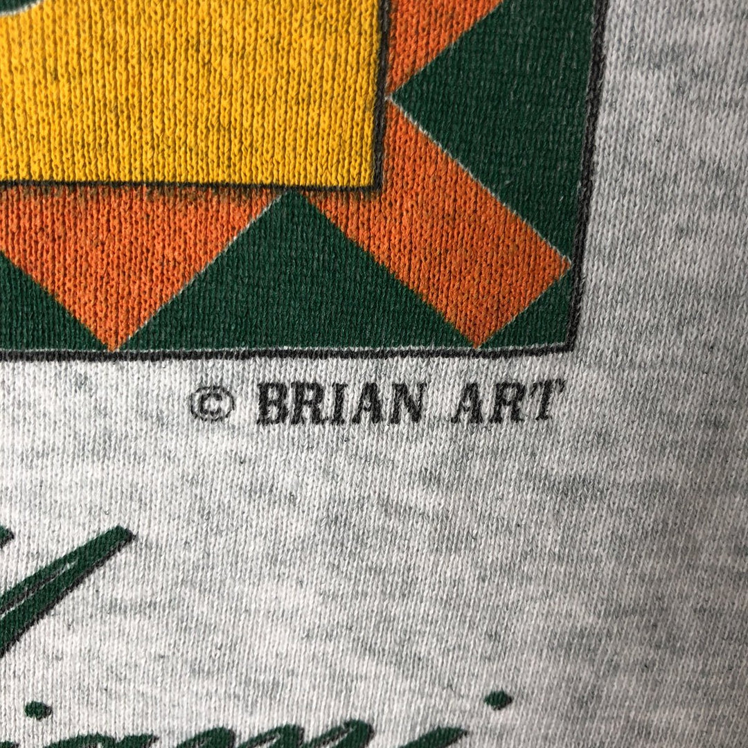 90'S Fruit of the Loom College Character Sweatshirt, Made in USA, Men's Size XL, Vintage cotton pale white type Vintage Second Hand
