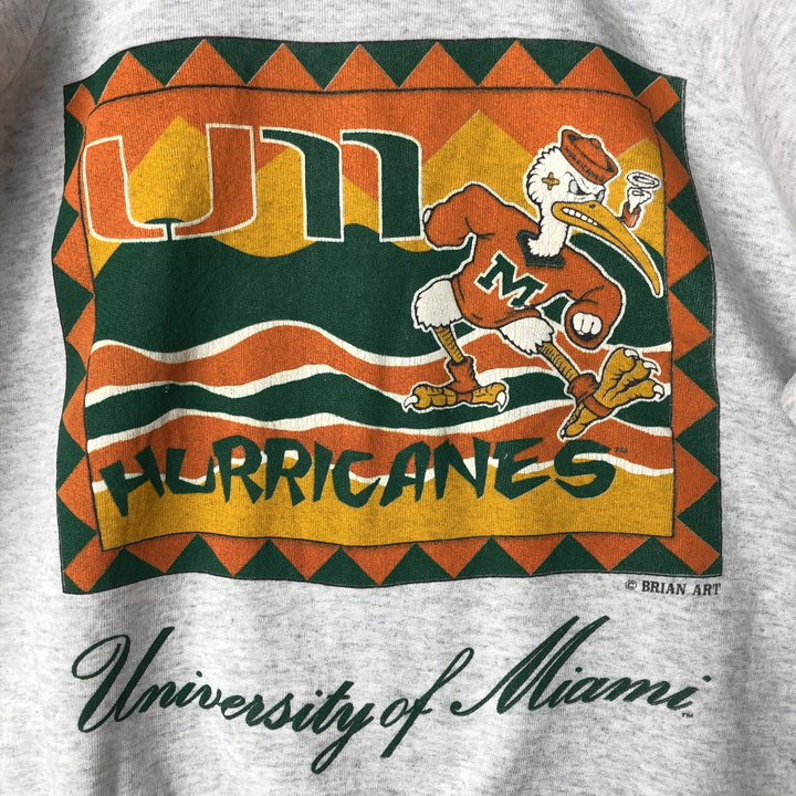 90'S Fruit of the Loom College Character Sweatshirt, Made in USA, Men's Size XL, Vintage cotton pale white type Vintage Second Hand