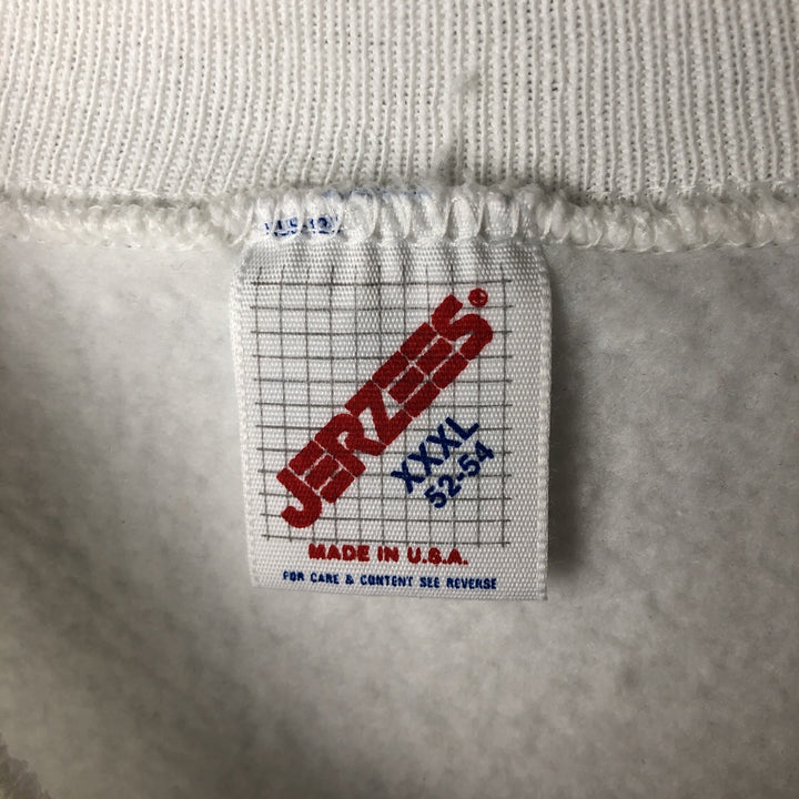 Oversized 90'S Jerzees college sweatshirt, made in the USA, men's size XXXL, vintage. cotton white type Vintage Second Hand