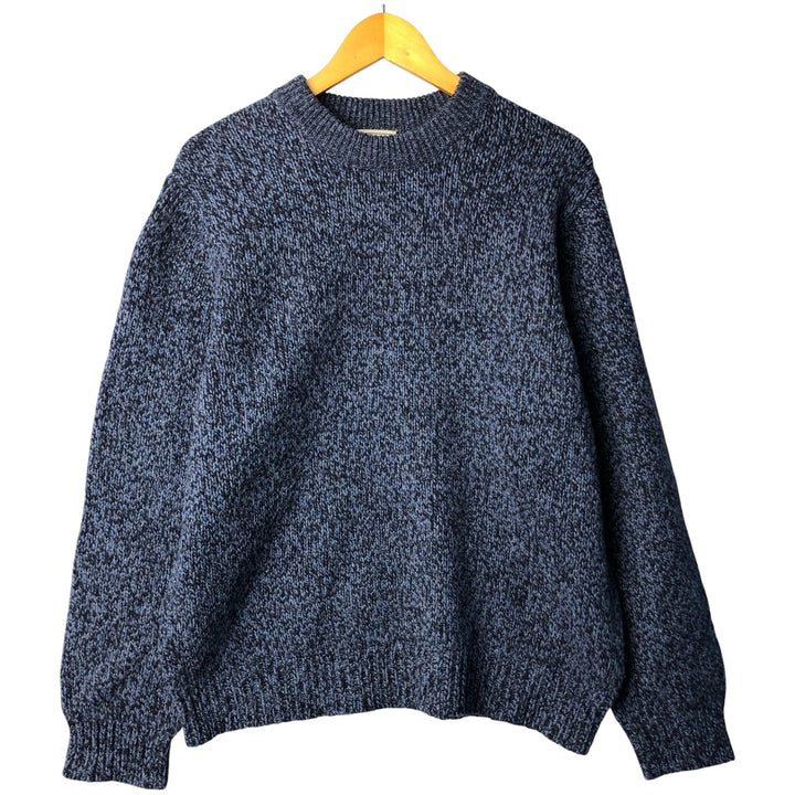 90s-00'S LLBean Lambswool Knit Sweater, Men's Size L, Vintage Lamb wool Blue type light blue Vintage Second Hand
