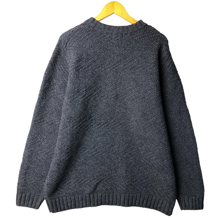 90'S LLBean Lambswool Knit Sweater, Men's XL, Vintage Lamb wool navy blue type Vintage Second Hand