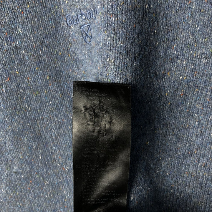 Barbour Color Nep V-Neck Wool Knit Sweater, Men's Size L wool Blue type light blue Vintage Second Hand