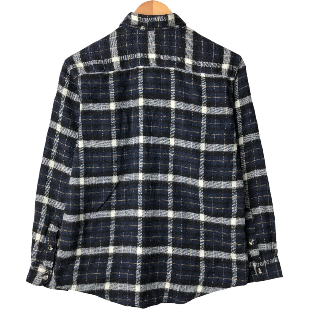 GLOBOL Long Sleeve Flannel Check Shirt, Women's Size M unclear black type Vintage Second Hand