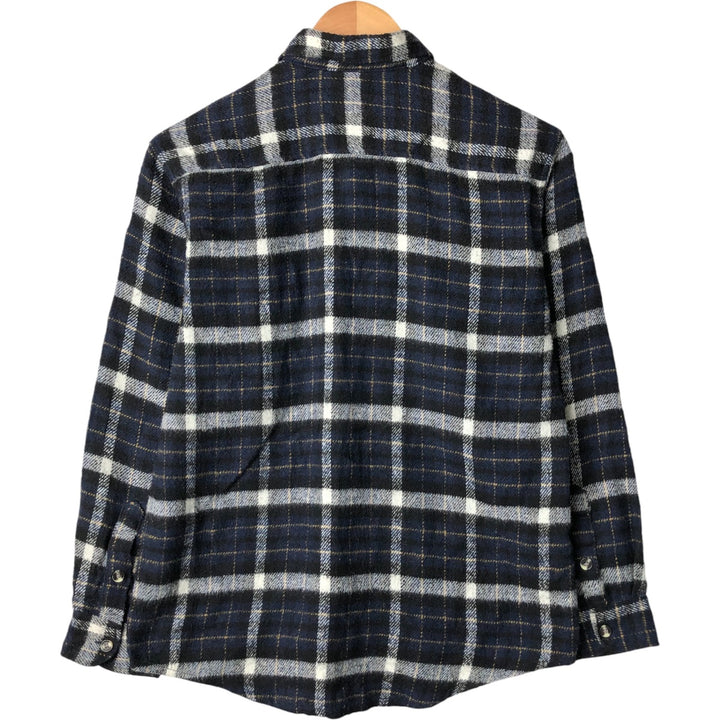 GLOBOL Long Sleeve Flannel Check Shirt, Women's Size M unclear black type Vintage Second Hand
