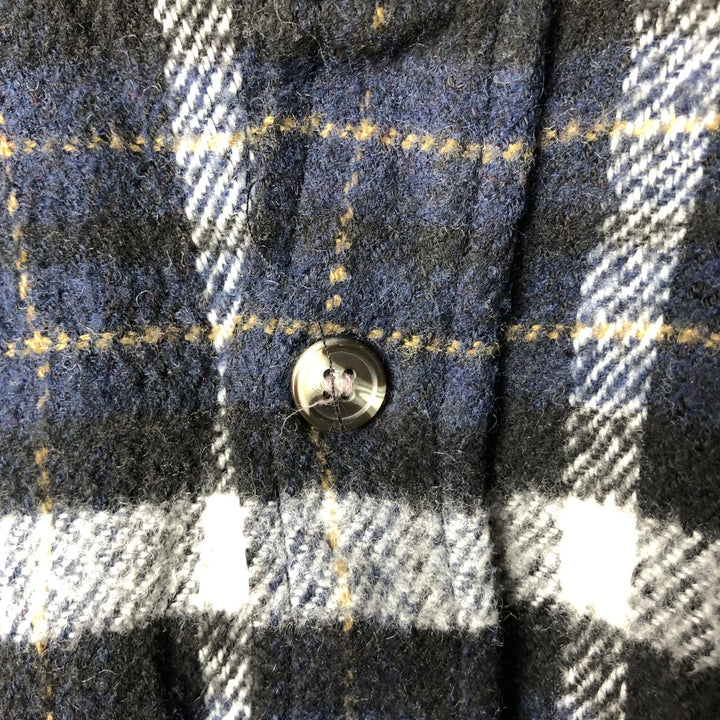 GLOBOL Long Sleeve Flannel Check Shirt, Women's Size M unclear black type Vintage Second Hand