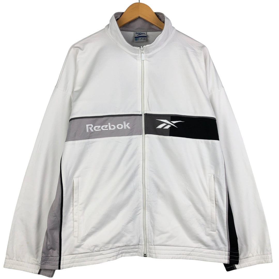 2000'S Reebok Jersey Track Jacket, Men's Size Medium polyester white type Vintage Second Hand
