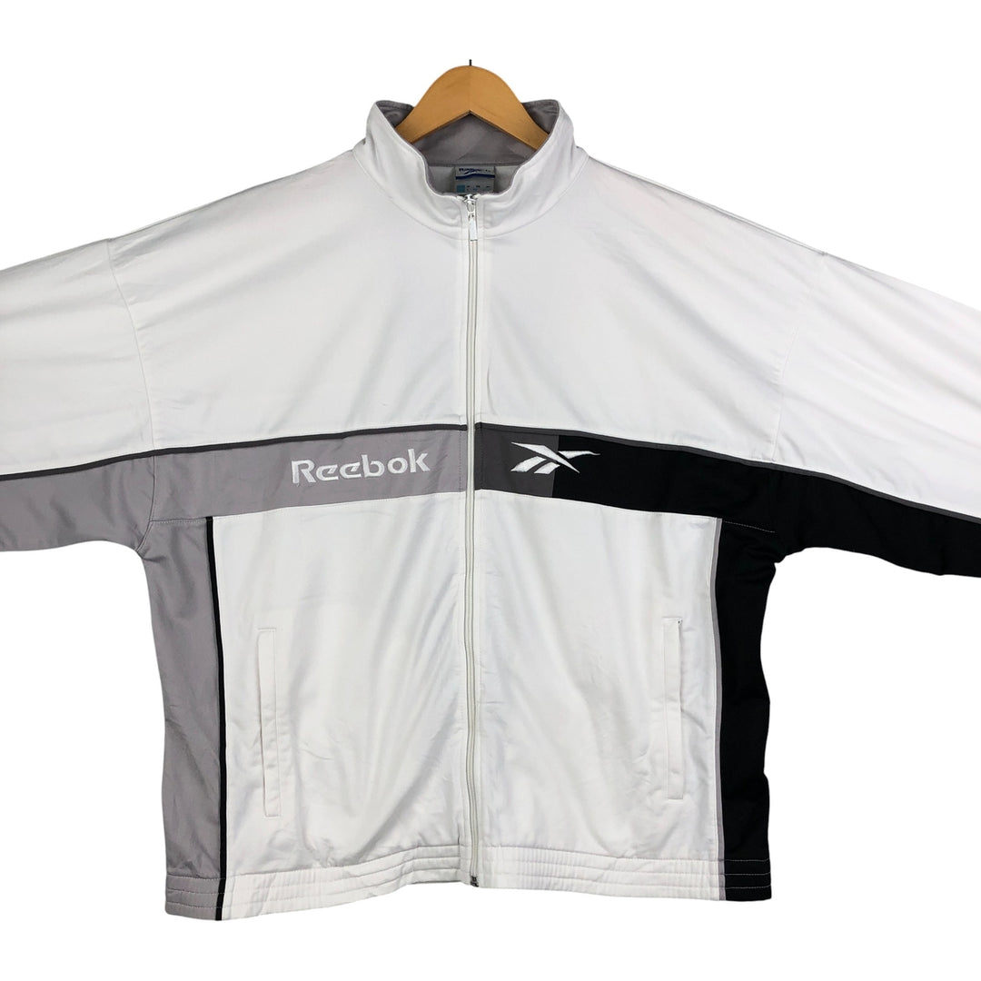 2000'S Reebok Jersey Track Jacket, Men's Size Medium polyester white type Vintage Second Hand