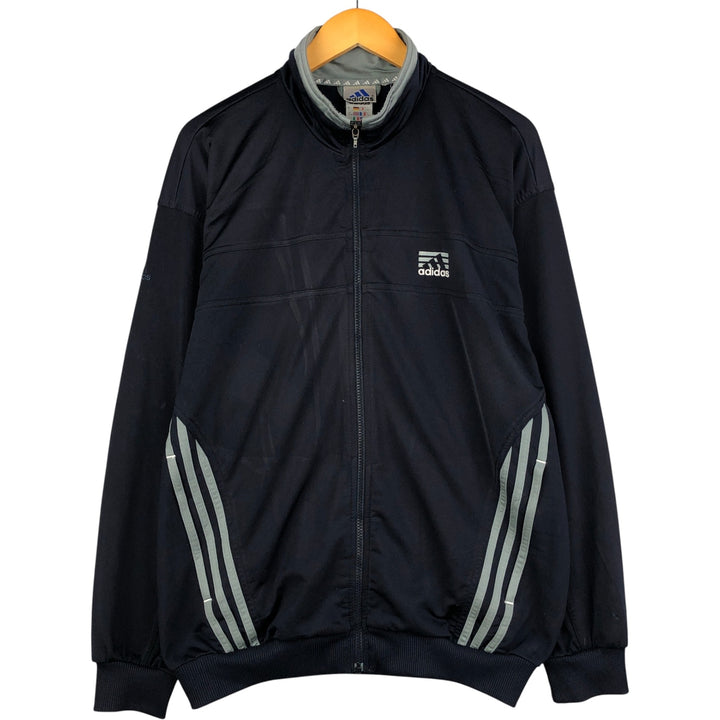 00'S adidas jersey track jacket, men's XL size polyester navy blue type Vintage Second Hand