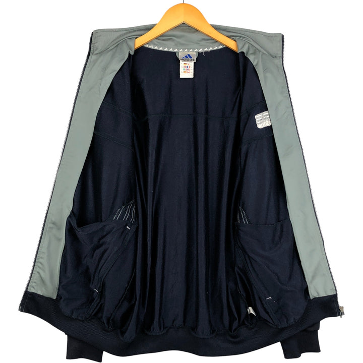 00'S adidas jersey track jacket, men's XL size polyester navy blue type Vintage Second Hand