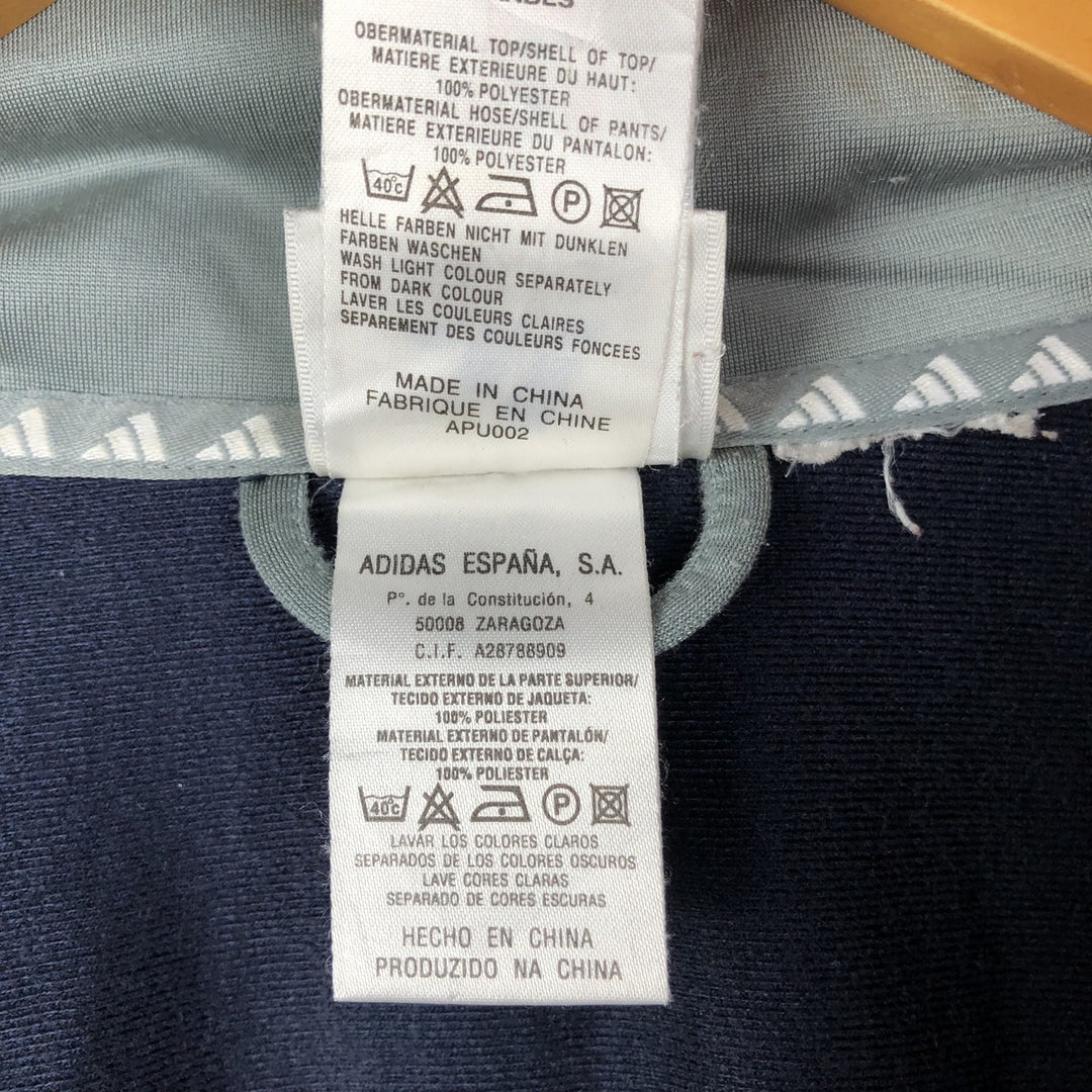 00'S adidas jersey track jacket, men's XL size polyester navy blue type Vintage Second Hand