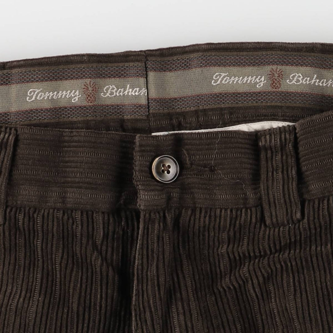 2000'S Tommy Bahama corduroy pants, men's size W35 silk brown type Vintage Second Hand