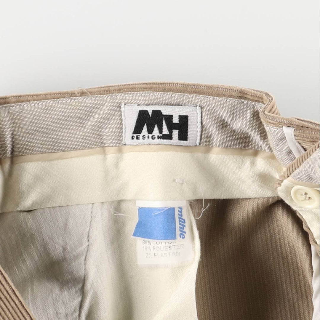 MH Corduroy Pants Men's Size W34 cotton Beige type Vintage Second Hand