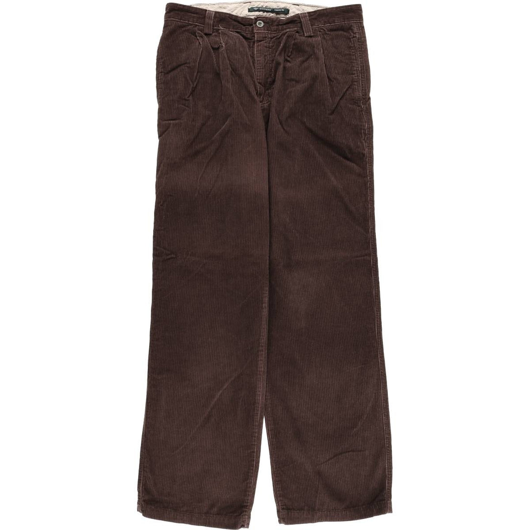 Dockers Classic Fit Two-Pleated Wide-Rib Corduroy Pants, Men's, Size 34 cotton burgundy type Vintage Second Hand