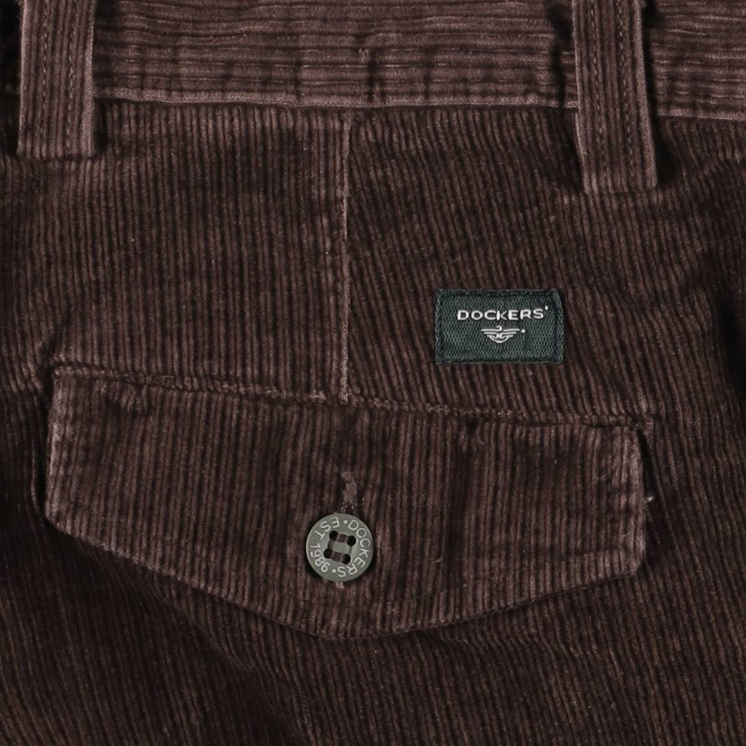 Dockers Classic Fit Two-Pleated Wide-Rib Corduroy Pants, Men's, Size 34 cotton burgundy type Vintage Second Hand