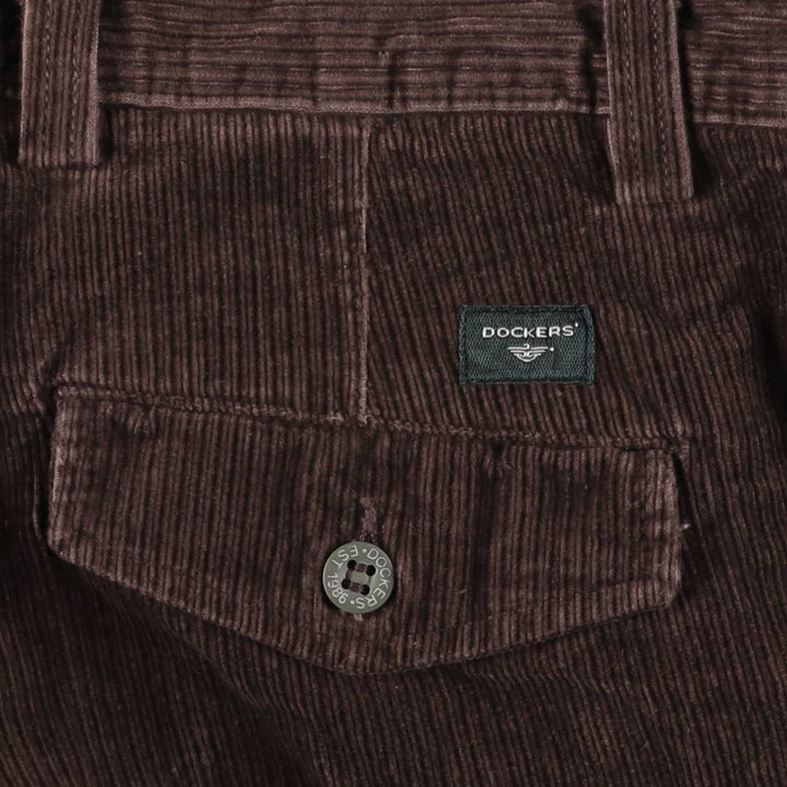 Dockers Classic Fit Two-Pleated Wide-Rib Corduroy Pants, Men's, Size 34 cotton burgundy type Vintage Second Hand