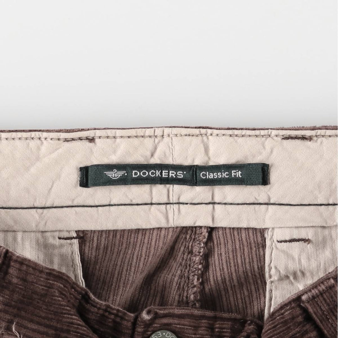 Dockers Classic Fit Two-Pleated Wide-Rib Corduroy Pants, Men's, Size 34 cotton burgundy type Vintage Second Hand