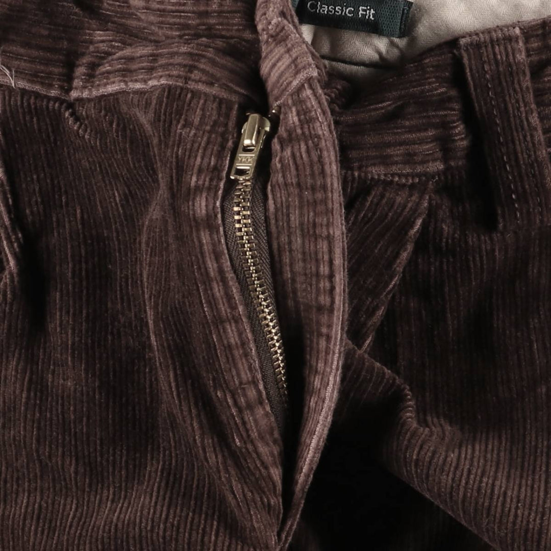 Dockers Classic Fit Two-Pleated Wide-Rib Corduroy Pants, Men's, Size 34 cotton burgundy type Vintage Second Hand