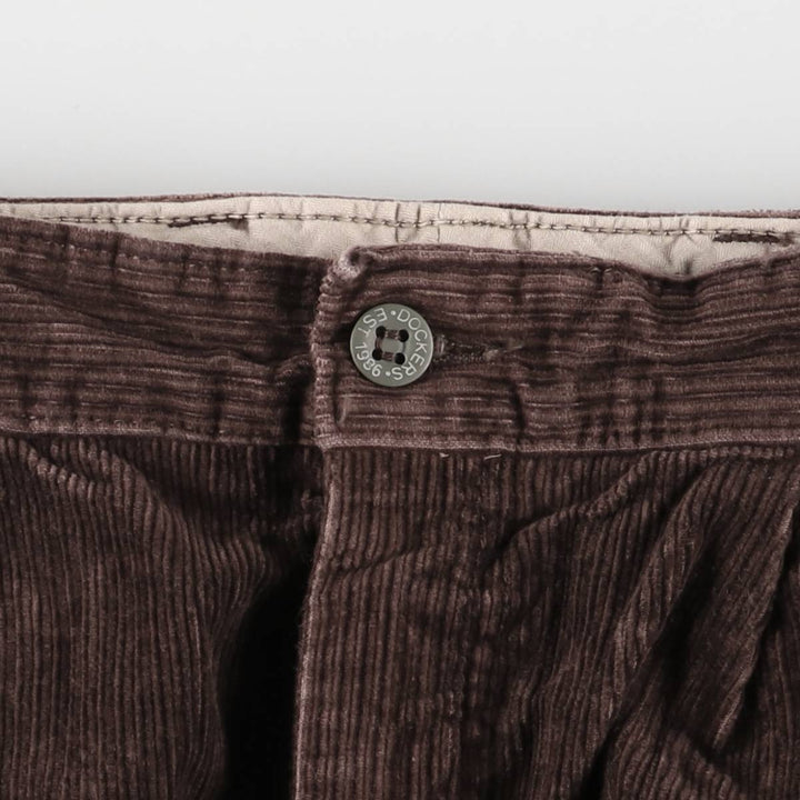 Dockers Classic Fit Two-Pleated Wide-Rib Corduroy Pants, Men's, Size 34 cotton burgundy type Vintage Second Hand