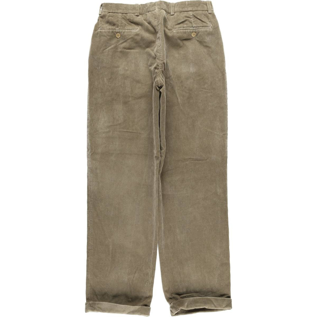 GUCLIERI Two-pleat Corduroy Pants, Size 46, Men's, W31 (equivalent) unclear beige type brown Vintage Second Hand