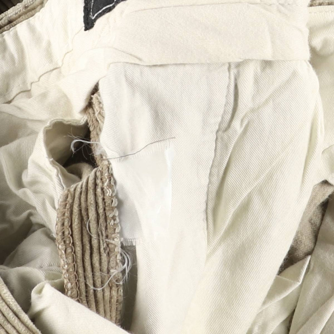 GUCLIERI Two-pleat Corduroy Pants, Size 46, Men's, W31 (equivalent) unclear beige type brown Vintage Second Hand