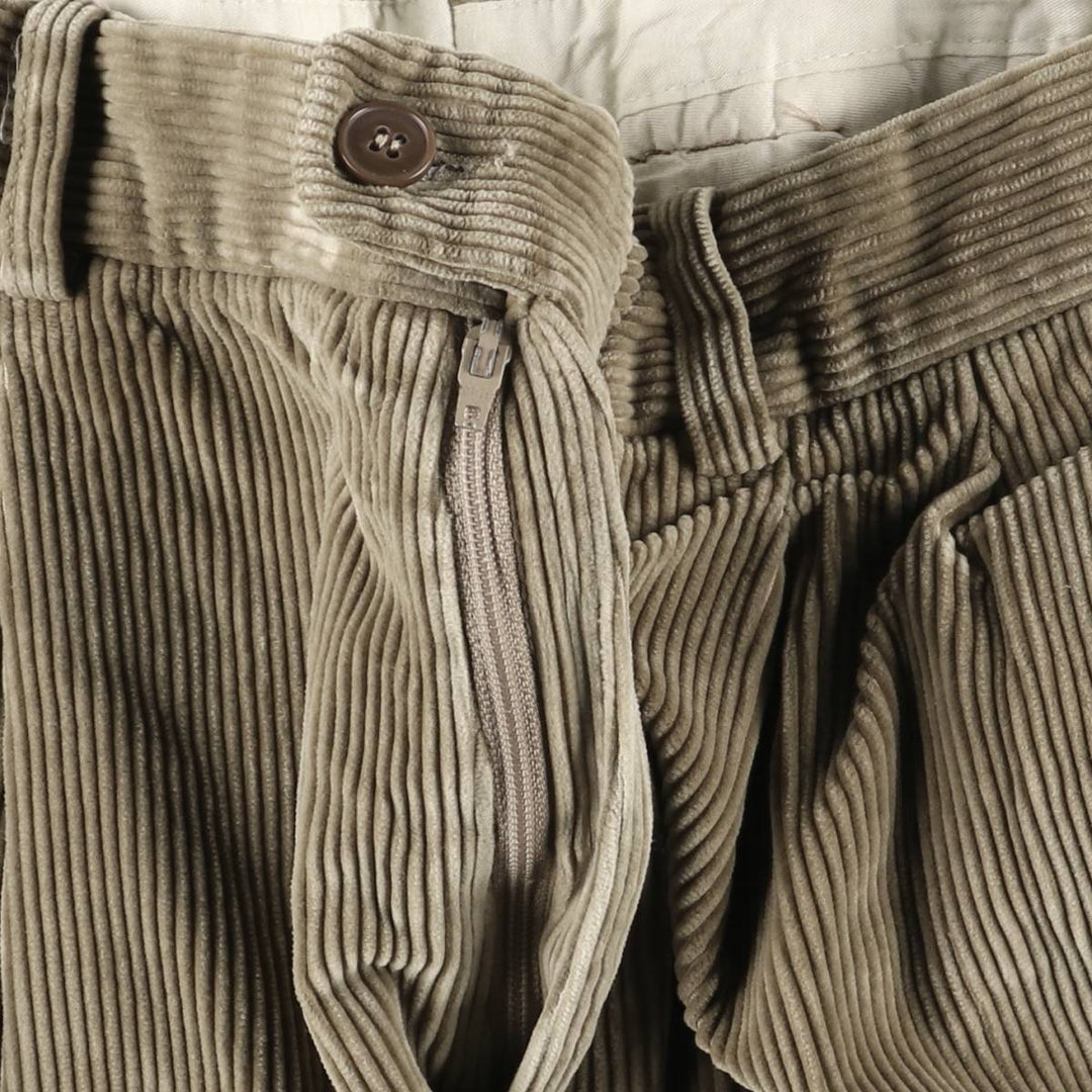 GUCLIERI Two-pleat Corduroy Pants, Size 46, Men's, W31 (equivalent) unclear beige type brown Vintage Second Hand