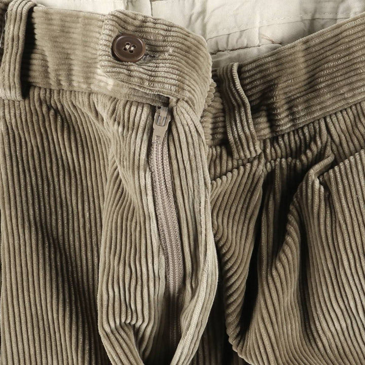GUCLIERI Two-pleat Corduroy Pants, Size 46, Men's, W31 (equivalent) unclear beige type brown Vintage Second Hand