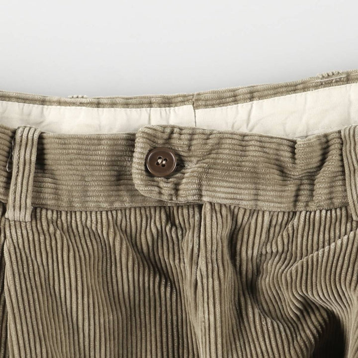 GUCLIERI Two-pleat Corduroy Pants, Size 46, Men's, W31 (equivalent) unclear beige type brown Vintage Second Hand