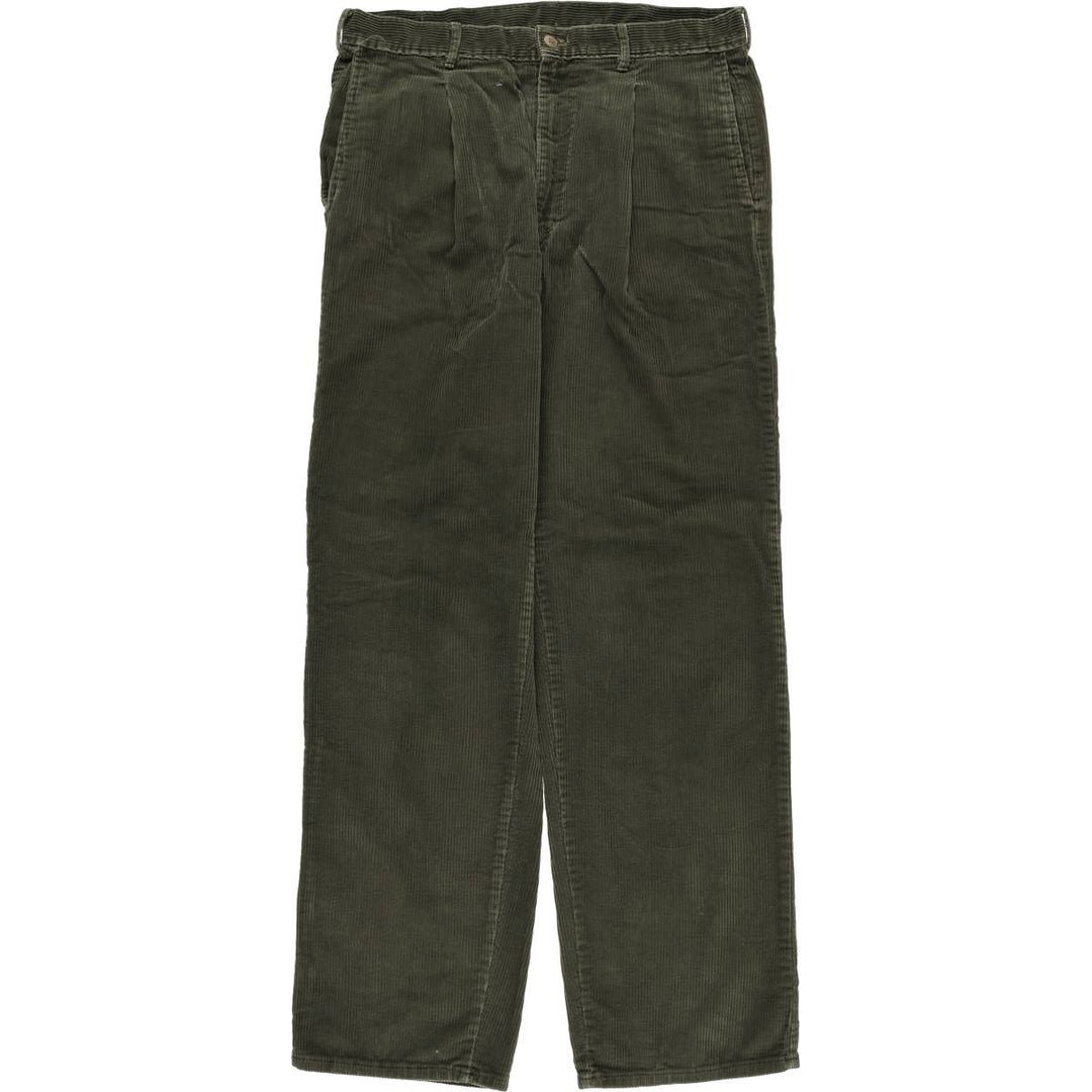 NORTHWEST TERRITORY One-Tuck Corduroy Pants, Made in USA, Men's, Size W32 unclear Khaki type sage green Vintage Second Hand