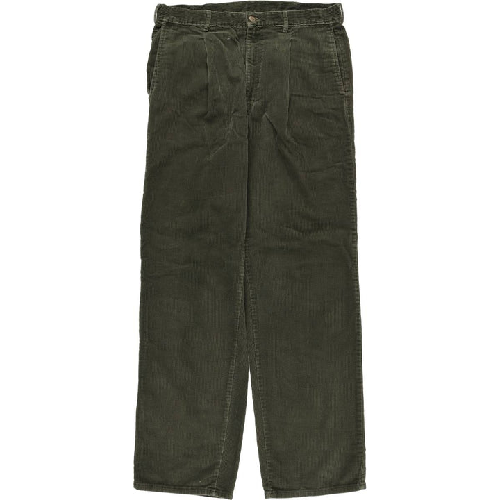 NORTHWEST TERRITORY One-Tuck Corduroy Pants, Made in USA, Men's, Size W32 unclear Khaki type sage green Vintage Second Hand