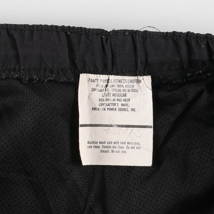 2000'S US Military PFU Training Pants, Nylon, Shaka Shaka Pants, Made in USA, Large Regular, Men's Size L Nylon black type Vintage Second Hand