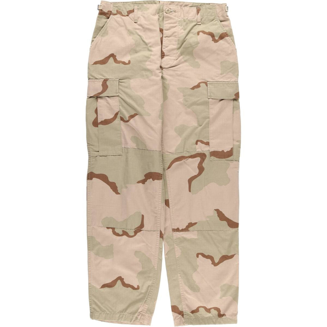 90'S US Military 3C Desert Camo Ripstop Military Cargo Pants, Combat Pants, Made in USA, Medium-Regular Nylon Beige type Vintage Second Hand