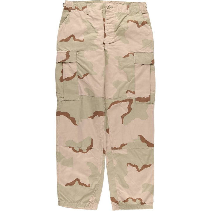 90'S US Military 3C Desert Camo Ripstop Military Cargo Pants, Combat Pants, Made in USA, Medium-Regular Nylon Beige type Vintage Second Hand