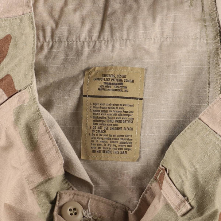 90'S US Military 3C Desert Camo Ripstop Military Cargo Pants, Combat Pants, Made in USA, Medium-Regular Nylon Beige type Vintage Second Hand