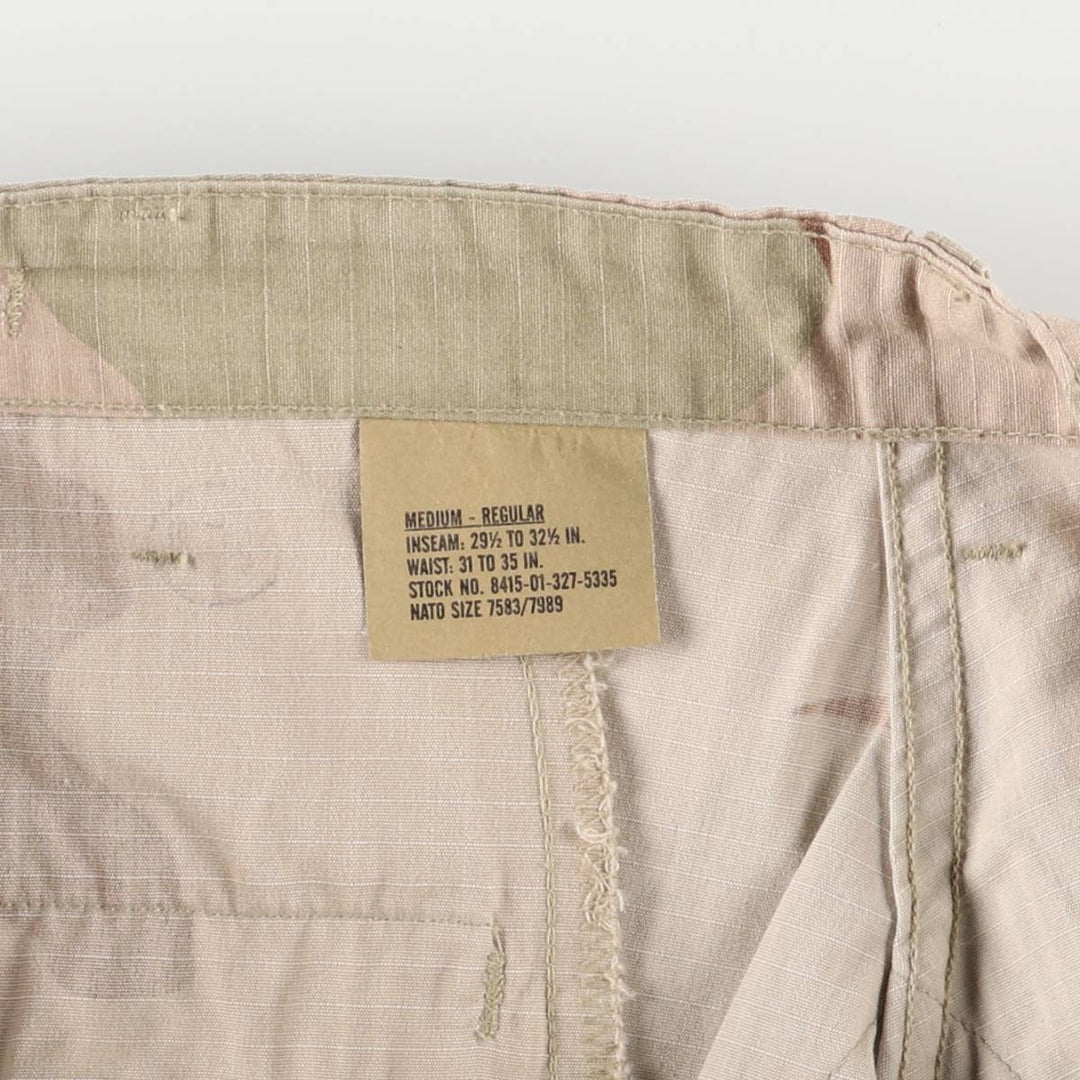 90'S US Military 3C Desert Camo Ripstop Military Cargo Pants, Combat Pants, Made in USA, Medium-Regular Nylon Beige type Vintage Second Hand