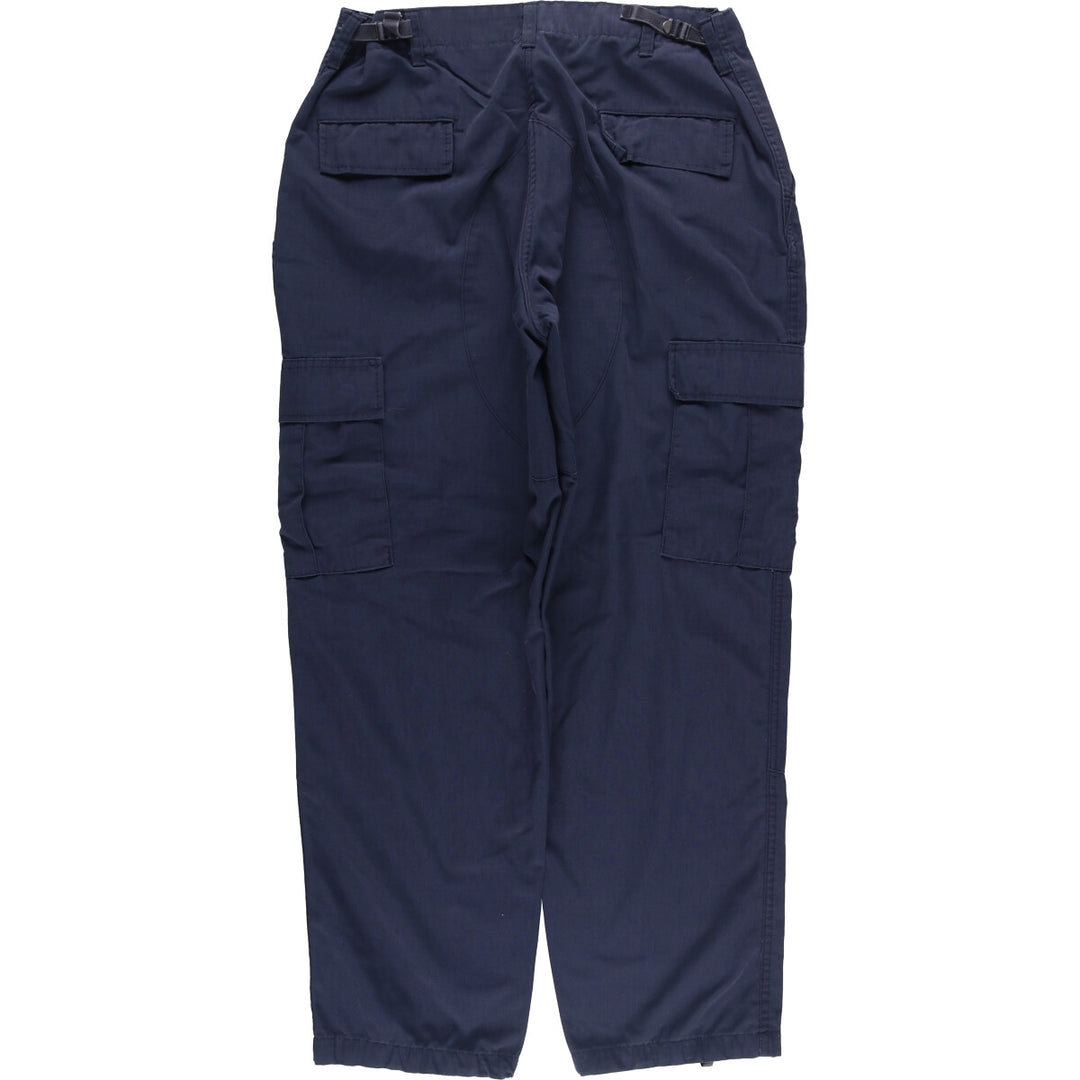 Civilian Ripstop Military Cargo Pants, Combat Pants, Made in USA, Large-Regular, Men's, Size 35 (equivalent) polyester navy blue type Vintage Second Hand