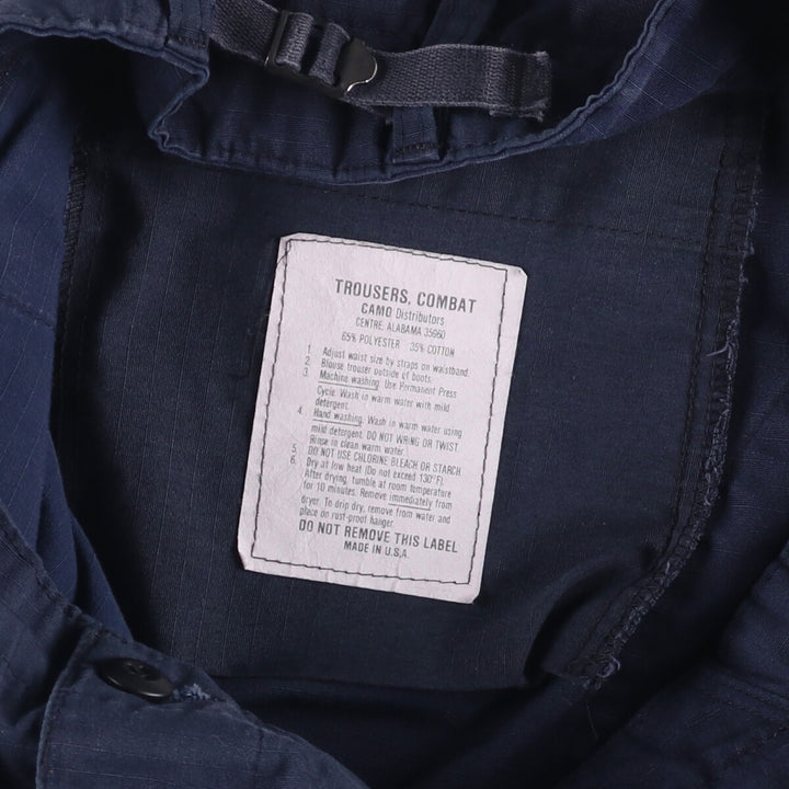 Civilian Ripstop Military Cargo Pants, Combat Pants, Made in USA, Large-Regular, Men's, Size 35 (equivalent) polyester navy blue type Vintage Second Hand