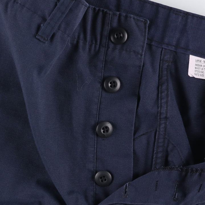 Civilian Ripstop Military Cargo Pants, Combat Pants, Made in USA, Large-Regular, Men's, Size 35 (equivalent) polyester navy blue type Vintage Second Hand