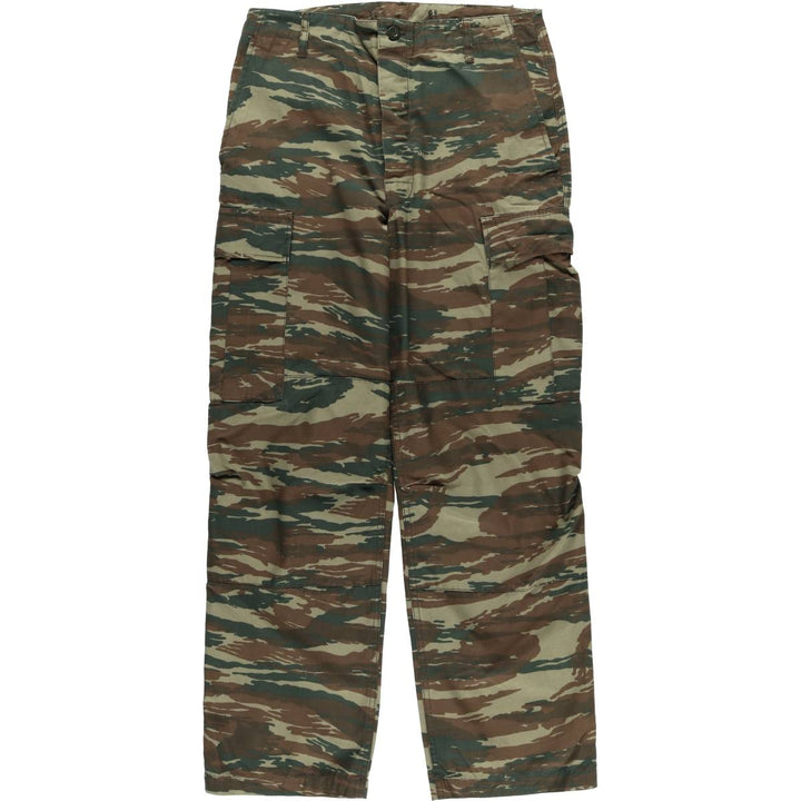 Greek Army Camouflage Pattern Lizard Camo Ripstop Military Cargo Pants, Combat Pants, Size Small, Men's, W32 (equivalent) unclear Khaki type Vintage Second Hand