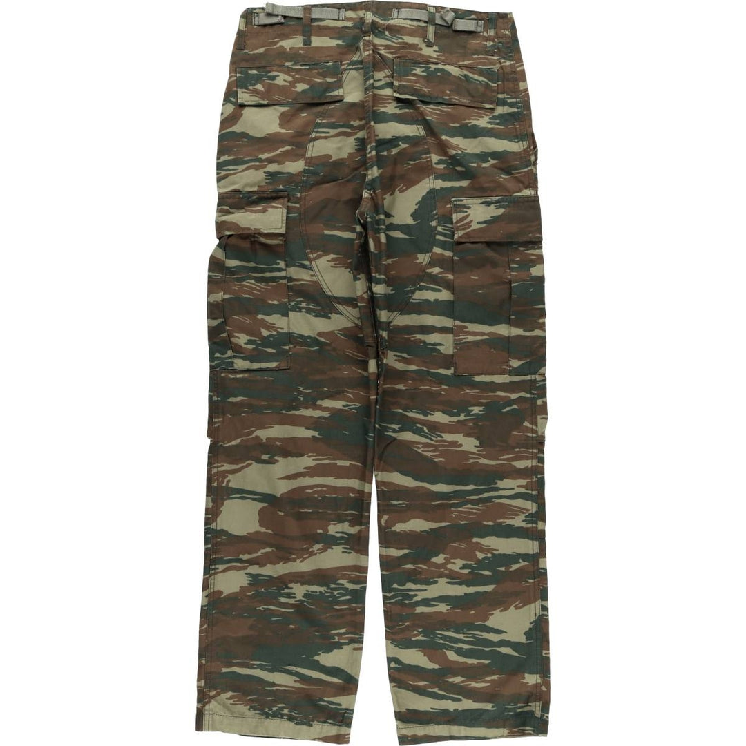 Greek Army Camouflage Pattern Lizard Camo Ripstop Military Cargo Pants, Combat Pants, Size Small, Men's, W32 (equivalent) unclear Khaki type Vintage Second Hand