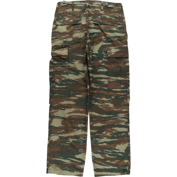 Greek Army Camouflage Pattern Lizard Camo Ripstop Military Cargo Pants, Combat Pants, Size Small, Men's, W32 (equivalent) unclear Khaki type Vintage Second Hand