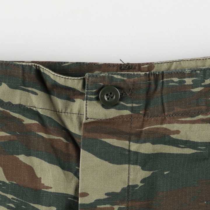 Greek Army Camouflage Pattern Lizard Camo Ripstop Military Cargo Pants, Combat Pants, Size Small, Men's, W32 (equivalent) unclear Khaki type Vintage Second Hand