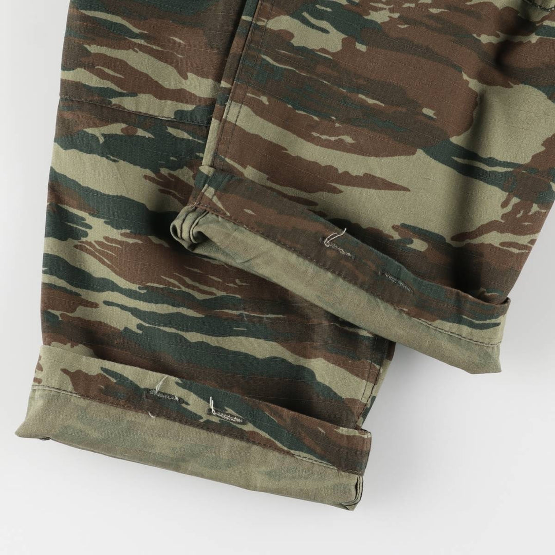 Greek Army Camouflage Pattern Lizard Camo Ripstop Military Cargo Pants, Combat Pants, Size Small, Men's, W32 (equivalent) unclear Khaki type Vintage Second Hand
