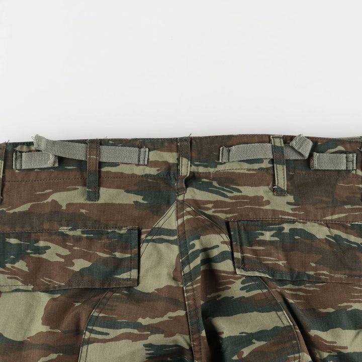 Greek Army Camouflage Pattern Lizard Camo Ripstop Military Cargo Pants, Combat Pants, Size Small, Men's, W32 (equivalent) unclear Khaki type Vintage Second Hand