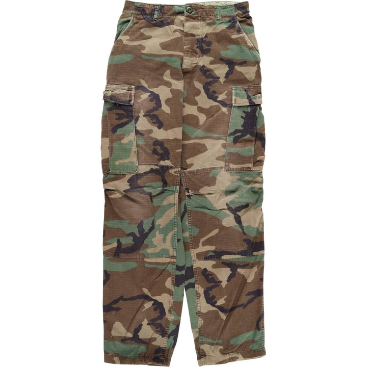 Authentic 1980'S US Military Woodland Camo Ripstop Military Cargo Pants, Combat Pants, Made in USA, Small Regular cotton Khaki type Vintage Second Hand