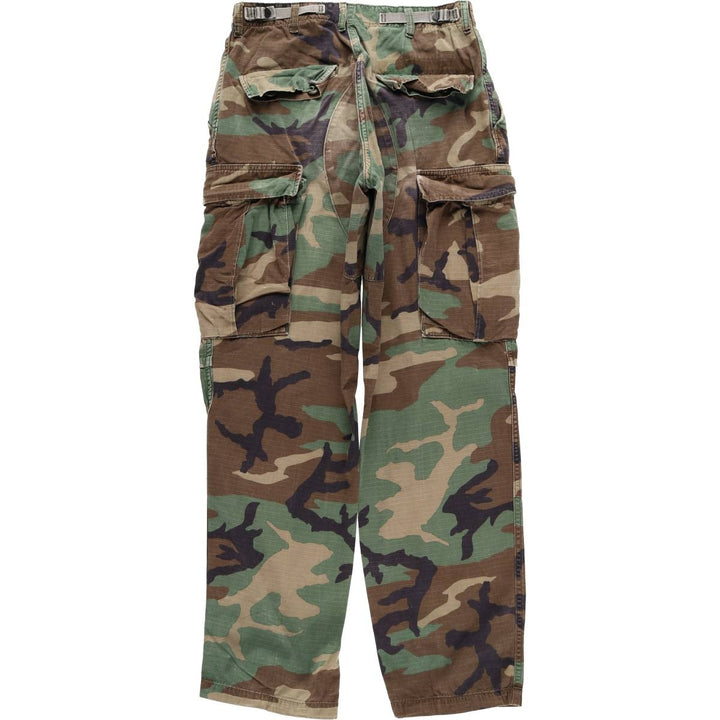 Authentic 1980'S US Military Woodland Camo Ripstop Military Cargo Pants, Combat Pants, Made in USA, Small Regular cotton Khaki type Vintage Second Hand