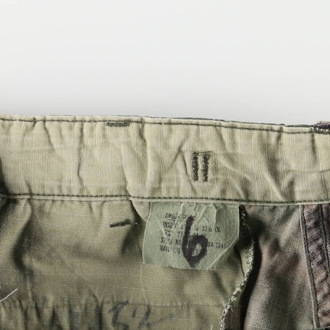 Authentic 1980'S US Military Woodland Camo Ripstop Military Cargo Pants, Combat Pants, Made in USA, Small Regular cotton Khaki type Vintage Second Hand