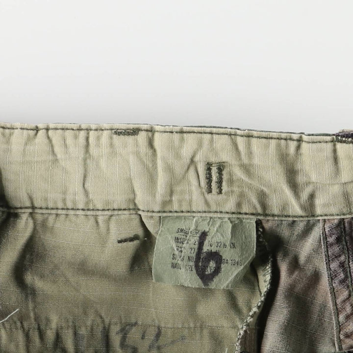 Authentic 1980'S US Military Woodland Camo Ripstop Military Cargo Pants, Combat Pants, Made in USA, Small Regular cotton Khaki type Vintage Second Hand